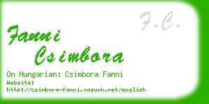 fanni csimbora business card